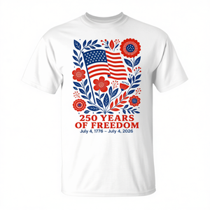 T-shirt Patriottica del 4 Luglio per il 250° Anniversario - 250 Anni di Libertà - Edizione Limitata - Abbigliamento Promozionale - Product Image 3
