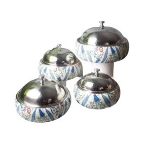 Pot de luxe à décor de table avec détails en émail Casserole personnalisable faite à la main avec couvercle pour servir les aliments - Product Image 5