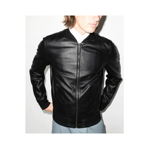 2022 vestes en cuir véritable élégantes pour hommes 100% chaudes avec décoration en fourrure et col à capuche manteau d'hiver à motif imprimé Offre Spéciale - Product Image 1