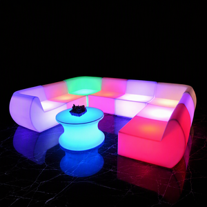 Promotional bar Illuminated Wholesale Outdoor Pub <strong>Lounge</strong> Sectional Plastic <strong>Light</strong> up Nightclub Furniture Glow Led Sofa - Product Image 1