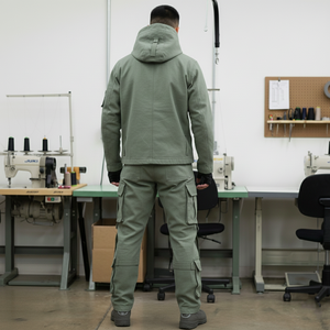 Conjunto de Pantalones y Chaqueta Cargo Táctica de Algodón Grueso para Hombre, Estilo Techwear, con Múltiples Bolsillos, Correas con Hebilla, Estilo Urbano, Lavado Ácido - Product Image 2