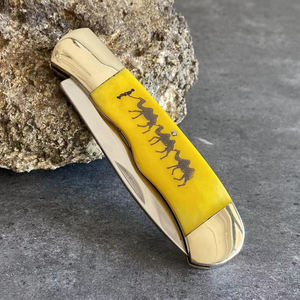 YG21R Silk Road Textur Kamel knochen waage Griff Outdoor Klappmesser EDC Field Survival Multifunktion ales Express Taschen messer - Product Image 6