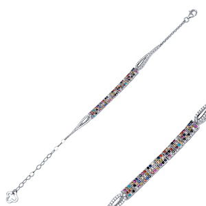 รูปทรงเรขาคณิตผสมหินเสน่ห์สร้อยข้อมือขายส่งตุรกีแฮนด์เมด925สเตอร์ลิงเครื่องประดับเงิน - Product Image 1