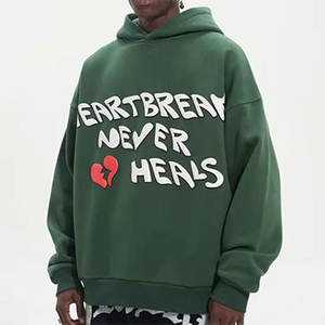 Sweat à capuche surdimensionné vierge de haute qualité avec logo imprimé en coton épais Taille Plus Sweats à capuche pour hommes - Product Image 1