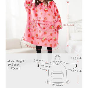 Oversized Fleece Hoodie <b>Blanket</b> Warm Wearable Sweatshirt Cozy Hooded <b>Throw</b> for Home Use Hoodie <b>Blanket</b> - Product Image 5