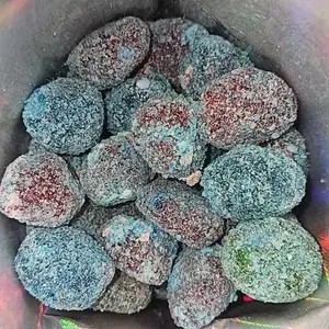 Bonbons <span class=keywords><strong>Gushers</strong></span> saveur myrtille personnalisés en gros, halal, sans gélatine, en vrac, fabrication OEM, fournisseur d'usine - Product Image 2