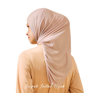 Aisha เสื้อผ้าสตรีผ้าคอตตอนฮิญาบผ้าคอตตอนดีไซน์ทันสมัยยืดได้สี่ทางระบายอากาศได้ดีป้องกันการยับ - Product Image 4