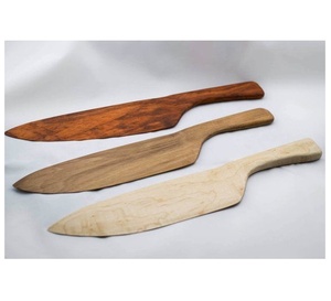 Couteau à gâteau en bois véritable 3 couteaux en bois de couleur naturelle en bois différent pour l'utilisation de gâteaux et de desserts à bas prix - Product Image 1