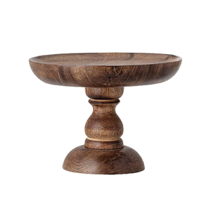 Bandeja redonda de madera maciza de mango de 12 pulgadas, soporte de Pedestal de exhibición comercial para pastel, postre, plato de madera redondo, embalaje de bolsa - Product Image 4