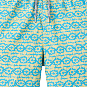 Shorts de bain recyclés pour hommes, motif animal turquoise, séchage rapide, avec taille élastique et poches à cordon - Product Image 6