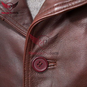Manteau de voiture en cuir brun antique pour homme-Veste en cuir de vachette de qualité supérieure avec col à revers cranté, formel-mélange décontracté - Product Image 4