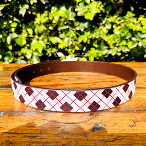Boucle en laiton massif de longueur personnalisée Ceinture en cuir véritable vintage décontracté avec design imprimé dans une boîte unique en finition noire mate - Product Image 3
