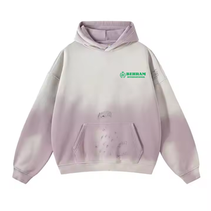 Sweat-shirts à capuche unisexes de haute qualité, style streetwear, en molleton 100% coton ou tissu éponge français, délavés à l'acide et effet soleil, vente en gros - Product Image 2