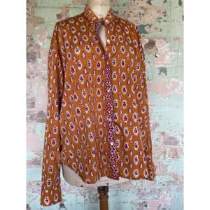 Camisa Formal de Seda para Mujer, con Bordado de Leopardo y Flores, Cuello de Lazo, Encaje, Talla XL, para Oficina - Product Image 3