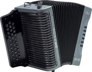 Accordéon Hohnerrs Corona C-II F/Bb/Eb prêt à être expédié - Pack vert et or avec housse de transport, sangles réglables et Austin Bazaar - Product Image 3