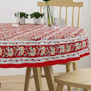 Blocks of India 180cm <b>Round</b> 100% Cotton Hand Block Printed <b>Tablecloth</b> Design No.8 - Product Image 3
