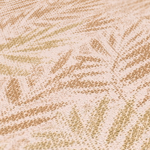 Papel Tapiz Floral Hecho en Alemania, Rollos Beige Dorado, Estructura Textil de Vinilo No Tejido, Lavable, Resistente a la Abrasión, Ligero, para Sala de Estar - Product Image 2