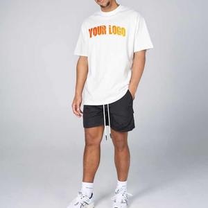 Vente en gros Ensemble t-shirt et short d'été 100% coton pour hommes Ensemble short oversize délavé tie teinture - Product Image 6