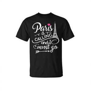 T-shirt Paris Lover, Paris m'appelle et je dois y aller, noir, pour hommes et femmes, chemise décontractée à la mode - Product Image 2