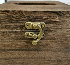 Wooden Tissue Box <b>Cover</b> Square with Hinged Lid Napkin Dispenser Suitable for Home Decoration Bedroom, <b>Dining</b> <b>Table</b> Office - Product Image 4