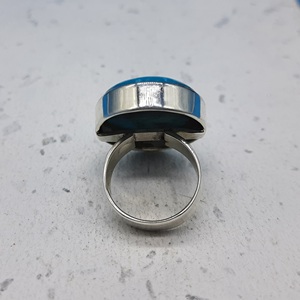 Anillo bohemio de piedras preciosas de turquesa Armenia hecho a mano Plata de Ley 925 moderno hecho a mano para bodas y fiestas anillos bohemios - Product Image 2