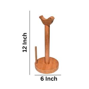 Soporte de papel tisú de madera Paquete de cocina de 1 portarrollos de color marrón Portarrollos de papel para el hogar Cocina Hoteles y oficinas - Product Image 4