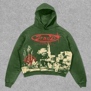 Sudadera con capucha de punto de felpa francesa de algodón 100% de peso pesado para hombre, Jersey de invierno transpirable con logotipo personalizable, teñido liso - Product Image 1