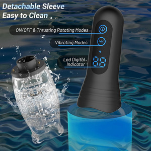 Retract able Thrust ing Rotating Men Automatische Mastur bator Tasse Transparente Tasche <span class=keywords><strong>Pussy</strong></span> Vibrierende männliche Stroker Erwachsene Oralsex Spielzeug