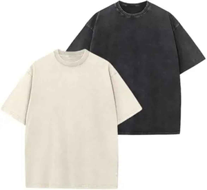 T-shirt vintage personnalisé délavé à l'acide pour homme, 220 grammes, motif uni, logo frontal, style streetwear vieilli - Product Image 5