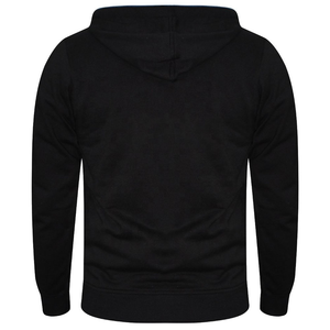 2025 High Quality 100% <b>Black</b> Cotton Fleece <b>Hoodie</b> Custom Logo <b>Zipper</b> Kangaroo Pocket Thermal Print Long <b>Zipper</b> <b>Hoodie</b> For Man - Product Image 2