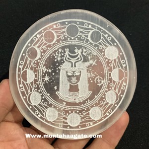 Plaque de sélénite en gros avec signes du zodiaque pour le nettoyage énergétique spirituel, planche de sélénite en vrac pour la guérison par le Reiki et la décoration - Product Image 6