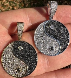 Hermosa plata esterlina blanco negro Moissanite diamante colgantes joyería personalizada Moissanite colgante - Product Image 4