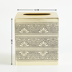 Porte-boîte à mouchoirs en métal massif en laiton boîte à mouchoirs forme carrée porte-serviettes pour comptoir de salle de bain décor de bureau à domicile - Product Image 2