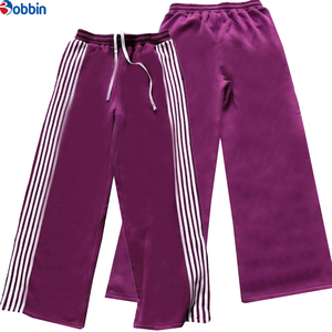 Pantalon de survêtement en molleton à jambe large surdimensionné pour homme, nouvelle mode streetwear d'hiver, avec bande latérale rayée, logo personnalisé - Product Image 6