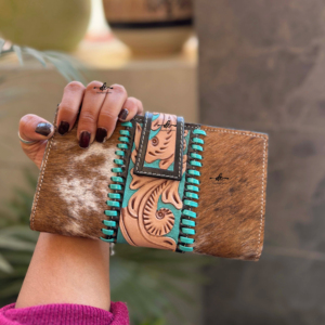 หนังวัวแท้หนังมือเครื่องมือแกะสลักคลัทช์เคสโทรศัพท์ลายตะวันตกกระเป๋าสตางค์มีสไตล์หลายใช้กระเป๋าสตางค์ออกแบบ - Product Image 1