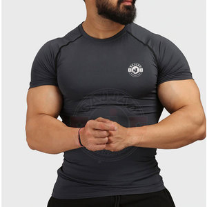 Men <b>Compression</b> <b>Shirt</b> Gym Wear Short Sleeves <b>Shirt</b> Gym Fitness Wear High Quality Plain <b>Compression</b> <b>Shirt</b> - Product Image 1