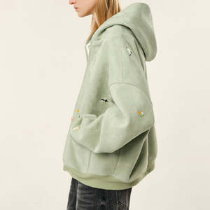 Jersey de algodón 100% de alta calidad con capucha de gran tamaño otoño nuevo diseño de bordado con cuentas de doble cremallera Boxy - Product Image 5