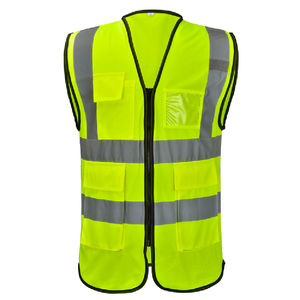 Gilet de sécurité haute visibilité en polyester imperméable, classe 1 ANSI, réfléchissant, couleur et logo personnalisés, haute qualité, léger - Product Image 1