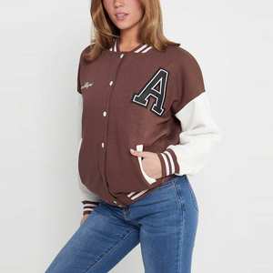 Vente directe de vestes universitaires unisexes personnalisées brodées, de haute qualité, coupe-vent, en laine et polyester, couleurs personnalisées - Product Image 2