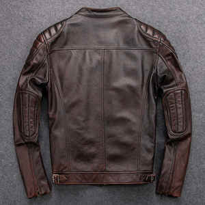 Chaqueta hecha a mano genuina para hombres American Bruiser Plush Diseño personalizado Cuero de bajo precio - Product Image 2