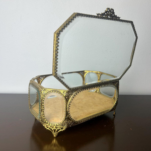 กล่องแก้ว beveled สำเร็จรูปสีทองขนาดที่กำหนดเองอุปกรณ์แต่งหน้ากล่องเครื่องประดับตกแต่งขนาดกำหนดเอง - Product Image 3