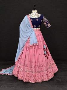 Nouvelle arrivée de vêtements ethniques indiens, Lehenga Choli en georgette lourde avec broderie, avec dupatta, fabriqué à Surat, Inde - Product Image 5