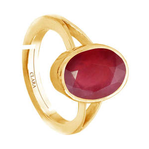 NOVAMART Fine Certified Natural Ruby Manik Vintage Gold <b>Ring</b> Fashionable & Trendy Eyeshape Bezel <b>Set</b> for Gift Wholesale Export - Product Image 2