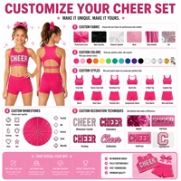 Ensemble d'uniformes de cheerleading personnalisés entièrement sur mesure, tenue d'entraînement avec strass et sublimation, sans minimum de commande, ensemble d'entraînement de cheerleading