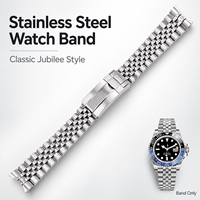 Bracelet de montre de luxe étanche en acier inoxydable 904L de 20 mm, maillons en métal massif avec fermoir déployant, bracelet de remplacement OEM