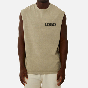 Ropa de calle holgada para hombre, chalecos en blanco personalizados para correr, camiseta sin mangas de gimnasio, camiseta sin mangas de gran tamaño con lavado ácido Vintage para hombre - Product Image 1