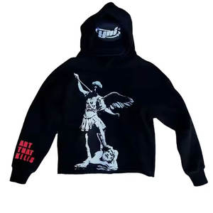 Conjunto de sudadera con capucha y forro polar de algodón para hombre superventas, chándal informal con logotipo personalizado con serigrafía ecológica para invierno - Product Image 1