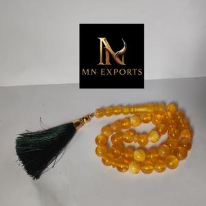 Collier chapelet en résine effet craquelé, fait main, Tasbih arabe, perles de prière musulmanes, décoration d'intérieur ange hibou - Product Image 4