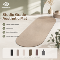 Elegante Tapete de Pilates Ondulado con Forma de Cápsula, Antideslizante, de PU y Caucho Natural, para Colecciones de Fitness Chic