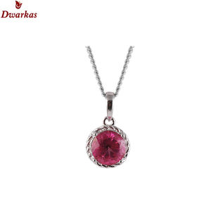 925 collier pendentif en argent sterling pour femmes classique brillant rose quartz pierres précieuses bijoux de mode - Product Image 1